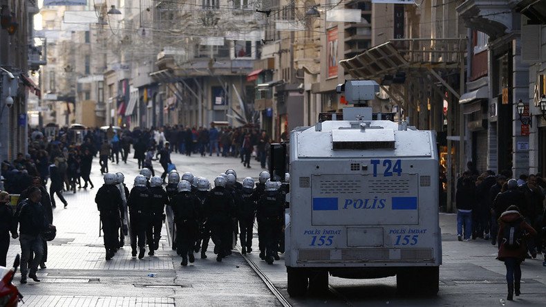 Istanbul police fire tear gas on protesters rallying over crackdown in Kurdish areas