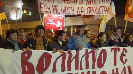 ‘Murderers’: Thousands gather in Montenegro capital to protest NATO membership (VIDEO)