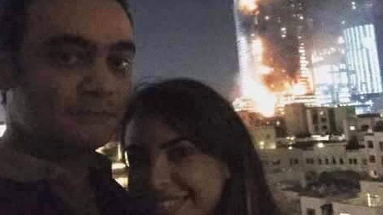 ‘Most inappropriate selfie ever’: Couple put to shame over photo in front of burning Dubai hotel