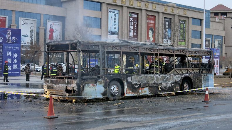 At least 17 killed, dozens injured in bus fire in northern China (PHOTOS, VIDEO)