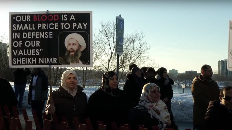 Protesters in Canada oppose $10.5bn deal with Saudi Arabia