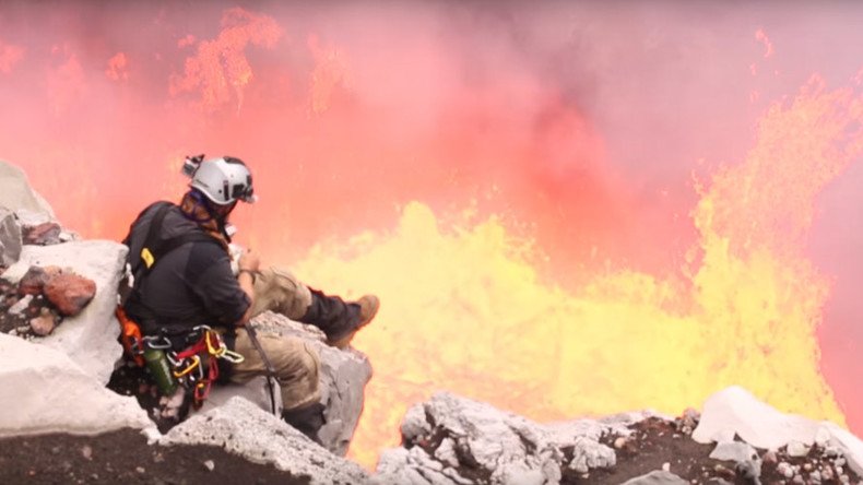 That’s s’more like it: Man toasts treat over violent lava crater 