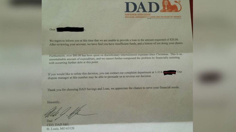 Dad’s brutal 'bank' loan refusal to his 6yo son goes viral