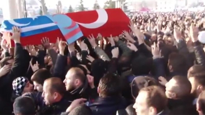Turkish fighter who bragged about killing Russian pilot appears at Istanbul militant’s funeral