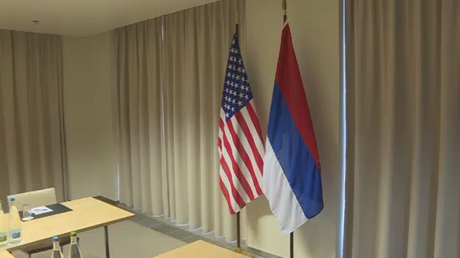 ‘No bulls**tting? White should be on top?’ US hangs Russian flag upside down at Lavrov-Kerry talks