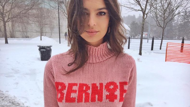 ‘Not here for the boys’: ‘Blurred Lines’ model receives torrent of online abuse for Sanders support