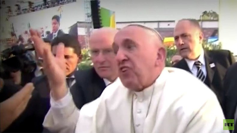 Apoplectic Pope: Francis loses temper after crowd pushes him onto wheelchair user (VIDEO)