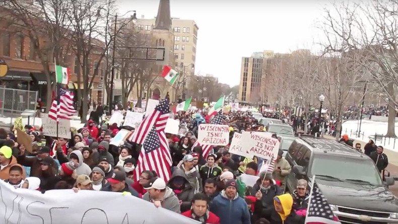 ‘Day Without Latinos’: 20,000 protest Republican immigration bills in Wisconsin