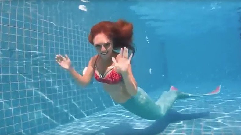 A real-life little mermaid who earns a living playing Ariel