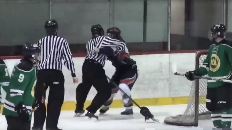Ref justice: Hockey player mauled by linesman, handcuffed after spit (VIDEO)