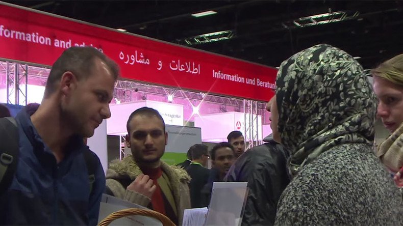 Germany’s first refugee-only job fair draws thousands