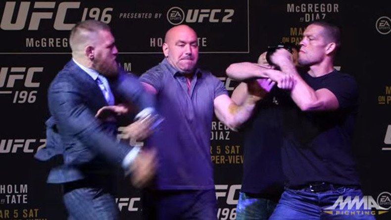 McGregor and Diaz scuffle ahead of UFC 196 bout (VIDEO)