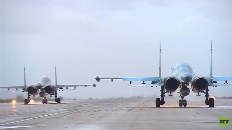 1st VIDEO of Russian jets taking off for home from Syria airbase 