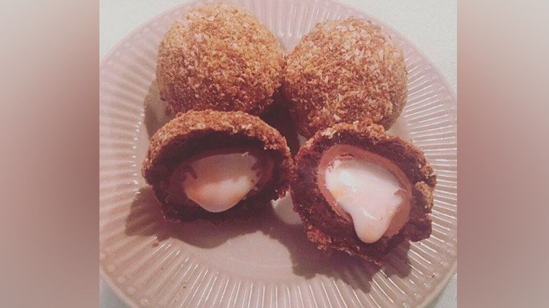 Deep-fried Creme egg wrapped in sausage hatched at UK café