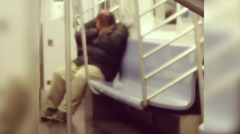 Sleeping subway commuter rudely awakened by giant rat crawling on him (VIDEO)