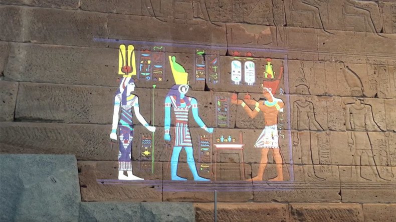 Egyptian hieroglyphics digitally restored to former psychedelic glory (VIDEOS)