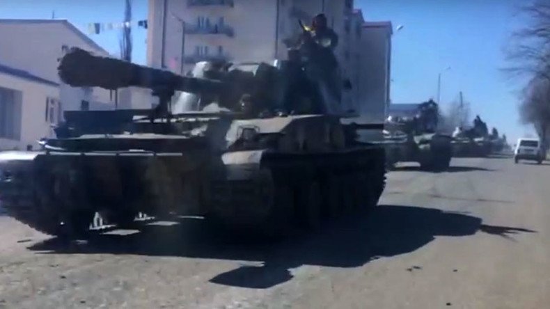 Heavy armor on streets in Nagorno-Karabakh amid escalation of hostilities (VIDEO)