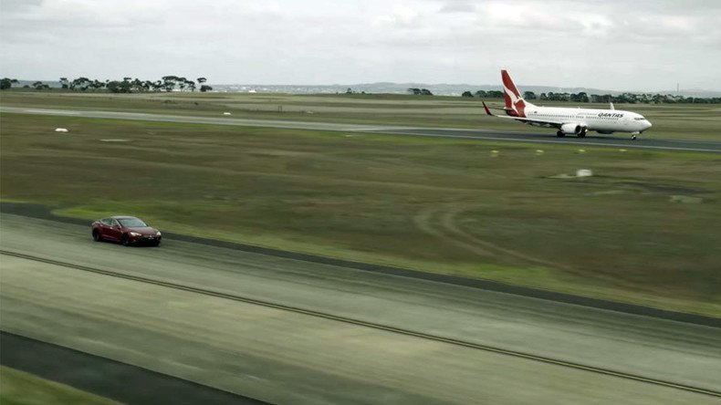 Tesla S vs. Boeing 737: Epic drag race promotes sustainability (VIDEO)