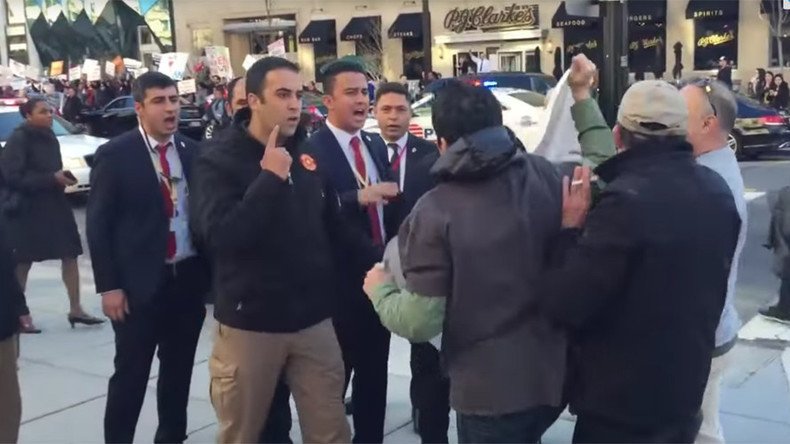 Erdogan's security team makes bizarre attempt to drown out protesters in DC (VIDEOS)