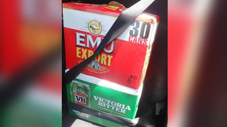 Booze before babies: Aussie driver charged for putting seatbelt on beer instead of children