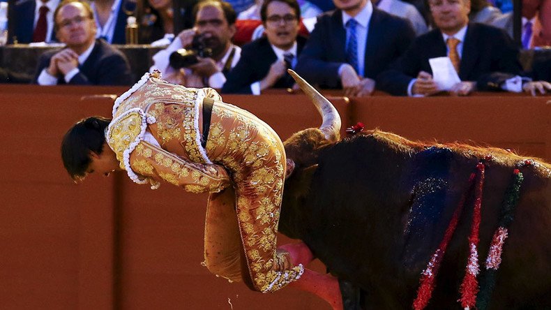 Out flanked: Angry bull gores matador in butt during Spanish fight (VIDEO)