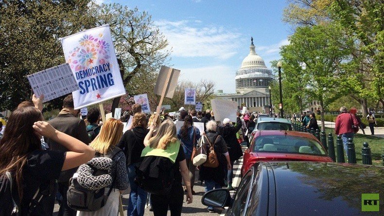 300+ arrested at ‘Democracy Spring’ sit-in at US Capitol (VIDEO)