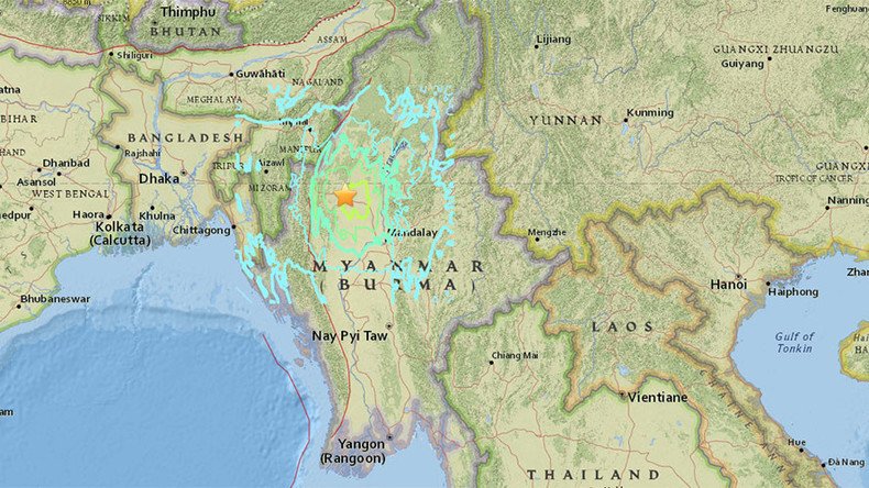 Earthquake up to 7.2 hits Myanmar-India border