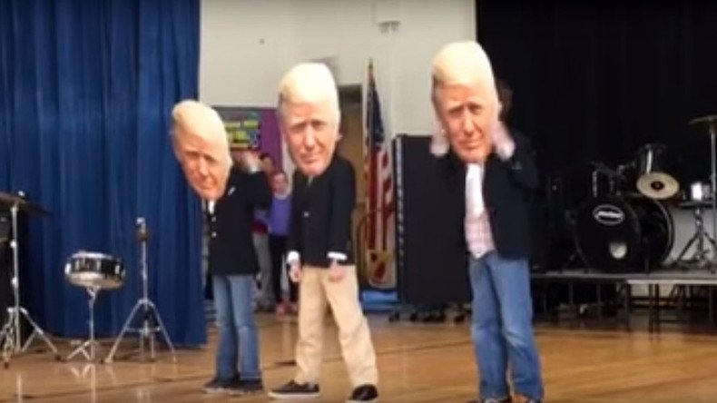 Giant Trump bobblehead dancers banned from school show (VIDEO)
