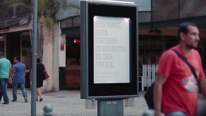 ‘Sweaty’ billboard kills Zika-carrying mosquitoes (VIDEO)