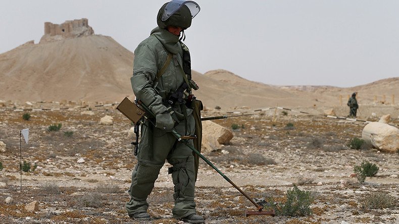 Russian military removes all mines & bombs in historic Palmyra