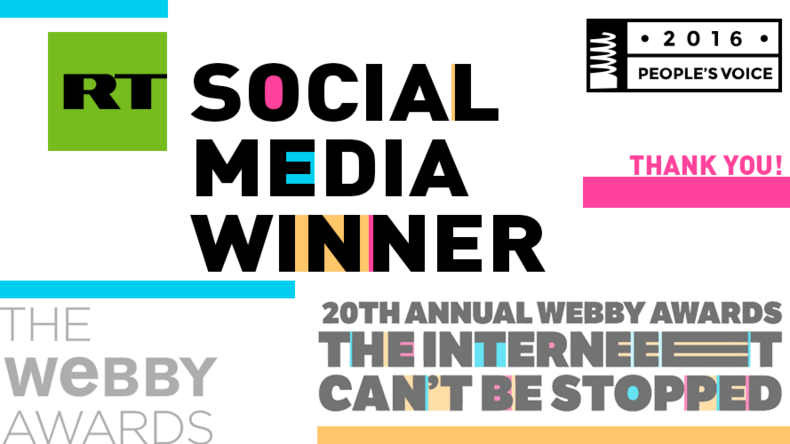 RT social media wins ‘People's Voice’ at Webbys – the ‘Oscars of the web’