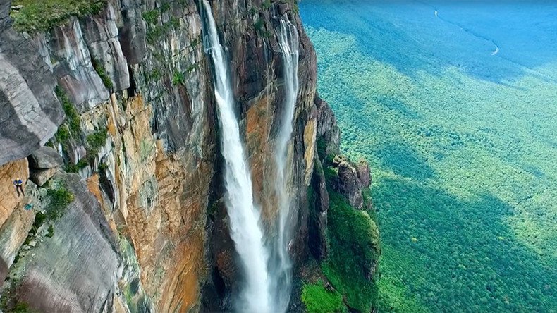 Breathtaking views of world’s highest waterfall captured by drone (VIDEO)