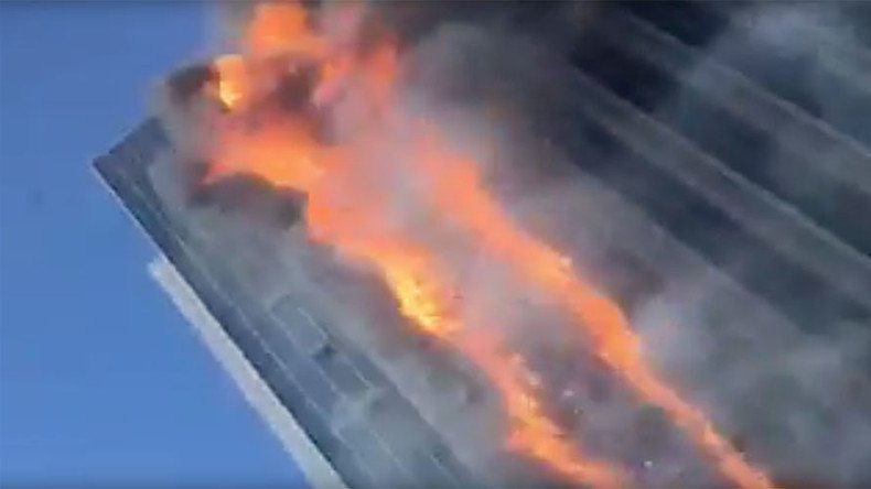 Towering Inferno: Chinese high rise engulfed in flames (VIDEO)