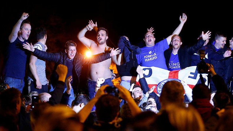 Leicester's Premier League title win sparks wild celebrations