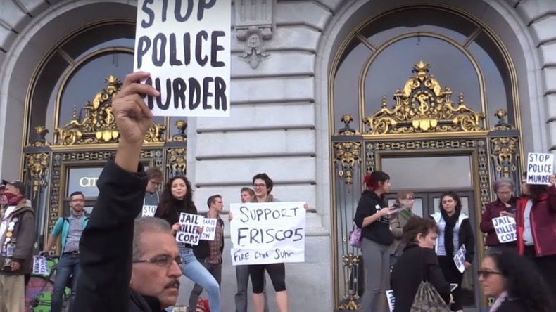 SF cops tackle police brutality protesters as ‘Frisco Five’ continue hunger strike (VIDEOS)