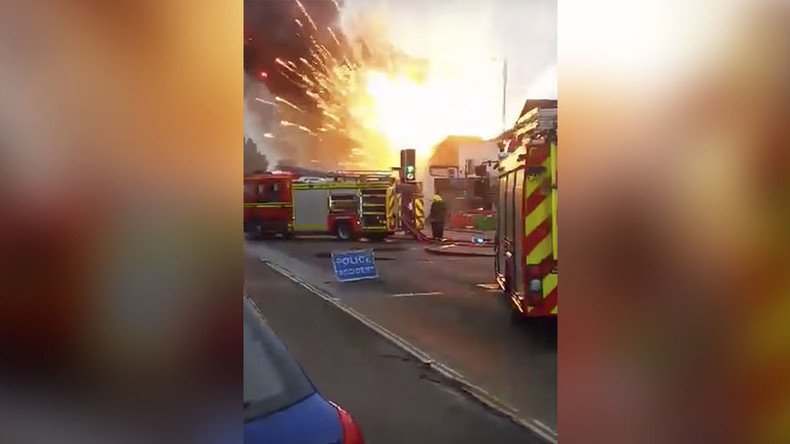 Incredible moment burning firework factory explodes (VIDEO)
