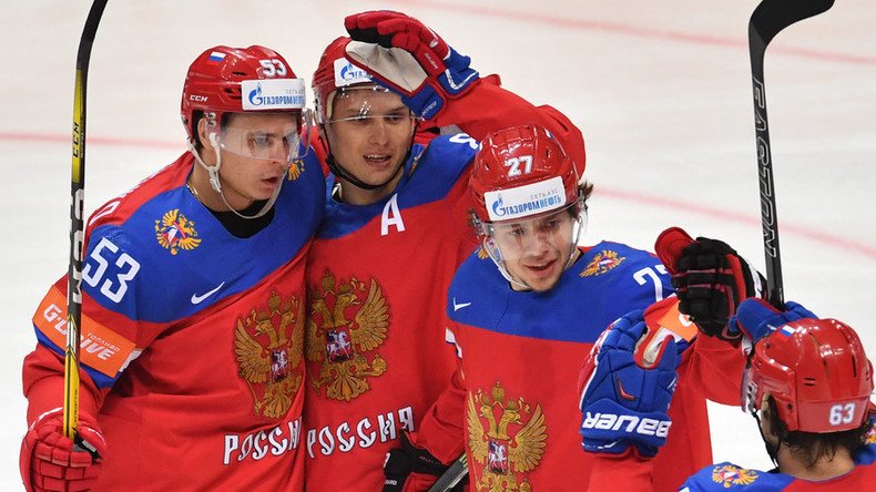 Russia hits 10 against Denmark on Hockey World Championships Day 7