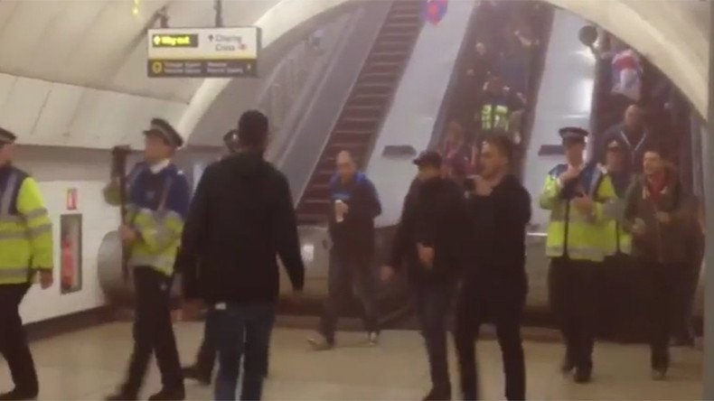 Charing Cross tube evacuated after football fan reportedly sets off smoke bomb (VIDEO)