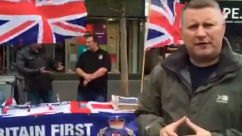 ‘Racists not welcome here!’ Britain First Brexit campaigners run out of Leicester