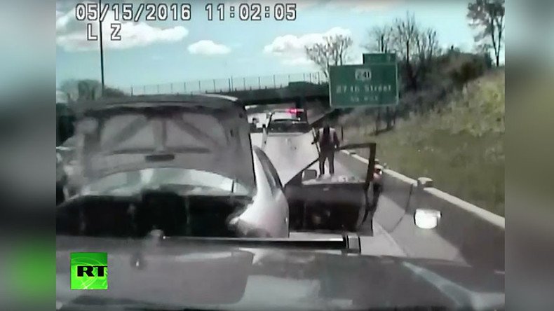 Dashcam captures enraged driver smashing into squad car, dragging cop (VIDEO)