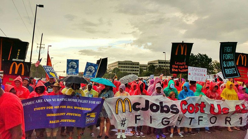 ‘Fight for 15’ protest occupies McDonald’s HQ, sets up camp 