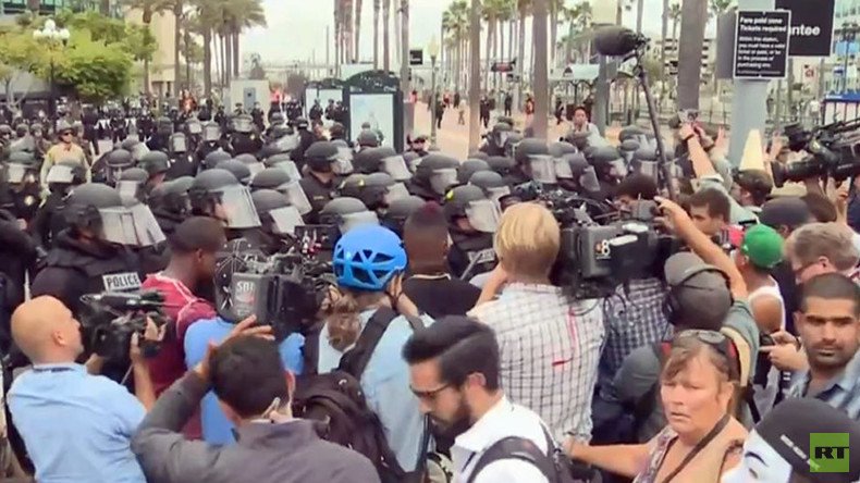 35 arrested, anti-Trump protesters clash with police in San Diego, California