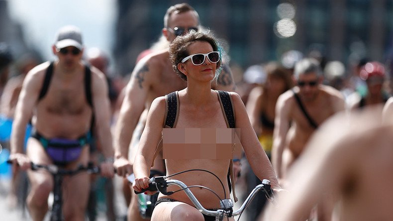 Naked bike ride highlights road dangers for cyclists in Welsh capital (PHOTOS)