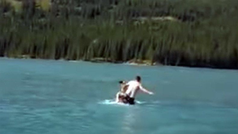 Canada is not a-moosed: Men charged for riding swimming elk rodeo-style