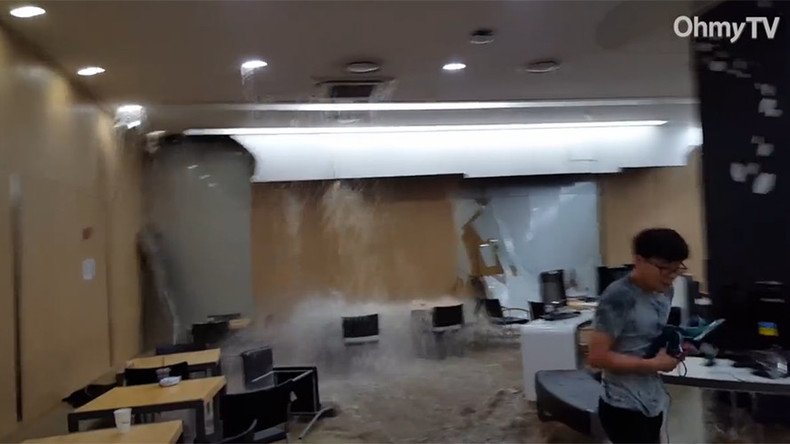 Extreme learning conditions: Waterfall crashes into college classroom (VIDEO)