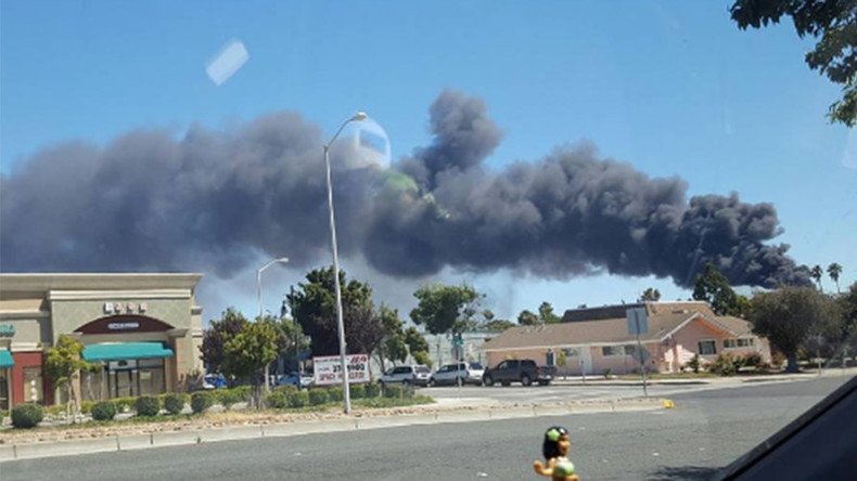 Massive fire at California recycling plant