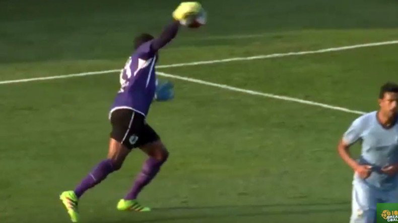 #BlameItOnTheJelly: Soccer goalie scores epic own goal, says sandwich is at fault (VIDEO)