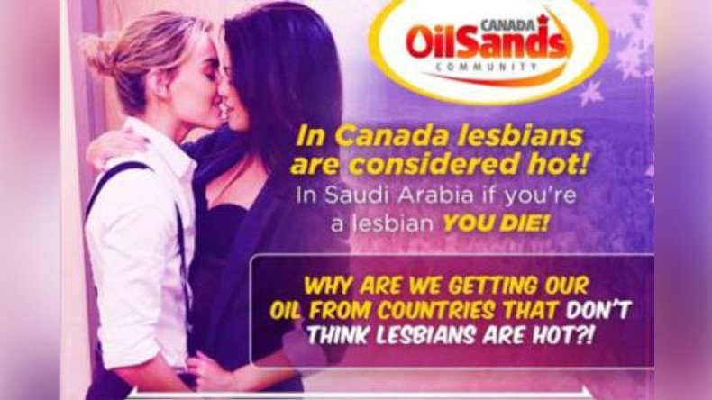 ‘Hot lesbians’ ad lands Canadian oil sands group in hot water