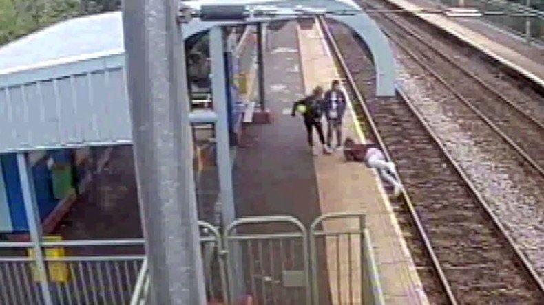 Shocking footage of man struck by train & other near-death misses released by police (VIDEO)