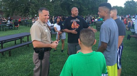 Black Lives Matter protest becomes a picnic with police